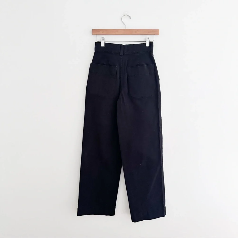 NWT Everlane The Organic Wide Leg Pant in Black Size 00 - Picture 6 of 8